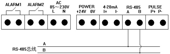 氮?dú)饬髁坑婻S-485通訊接線圖